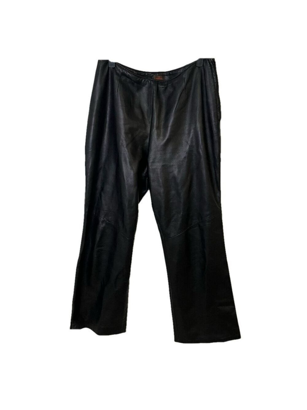 Vintage Danier Leather Pants Minimalist Flat Front High Rise Made in Canada, 10 - Picture 4 of 10
